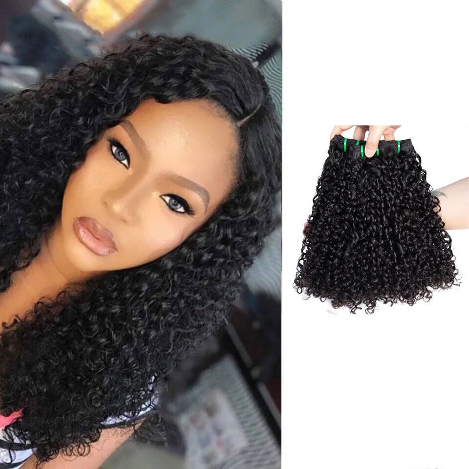 Stema Double Drawn Pissy Curly Virgin Human Hair Bundles